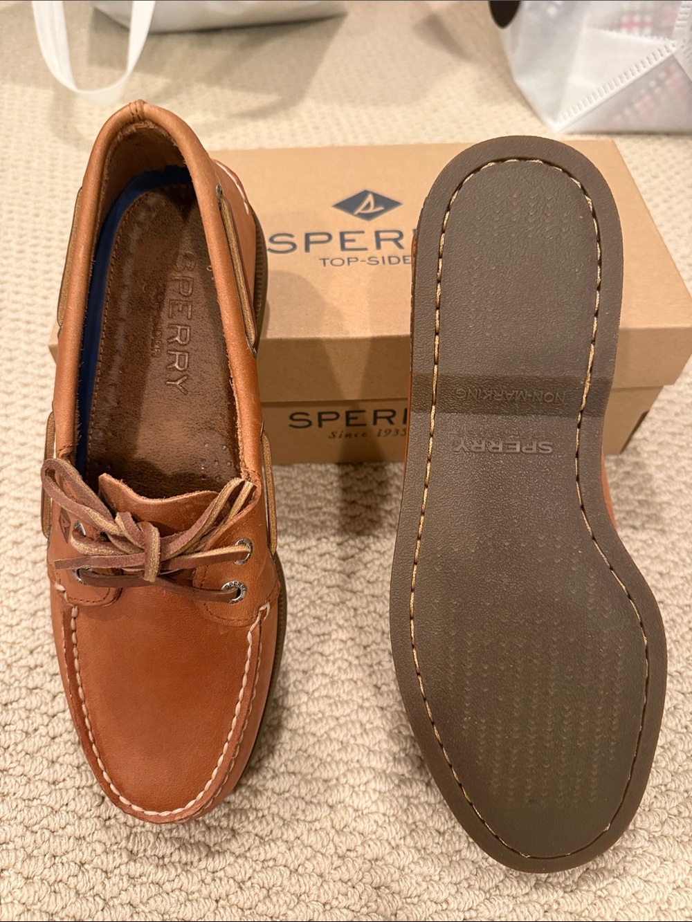 Sperry Men’s Brown Leather 2-Eye Boat Shoes
